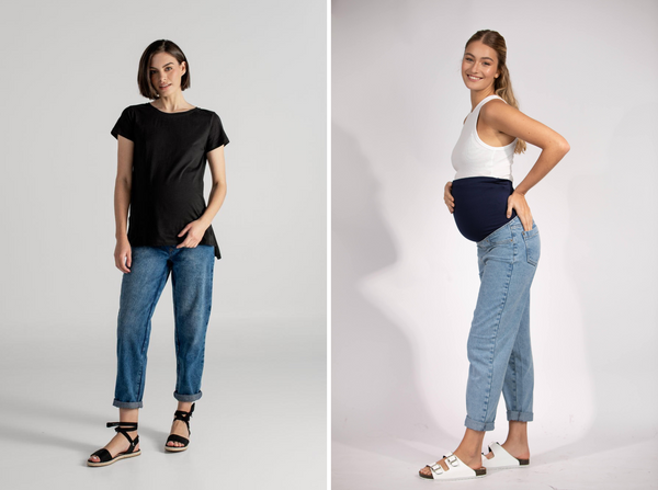 JEAN BOYFRIEND AZUL + SARA T-SHIRT NEGRO