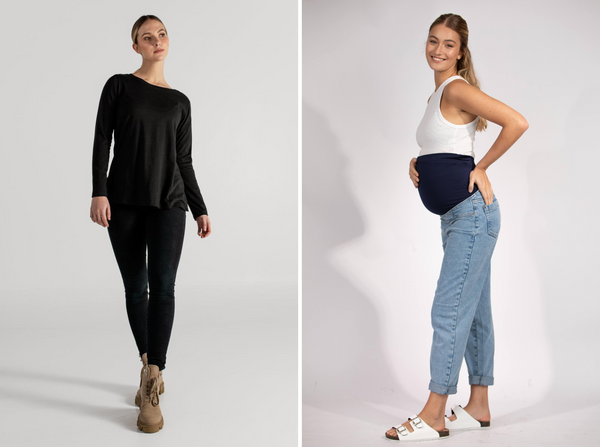 JEAN BOYFRIEND AZUL + TINA T-SHIRT NEGRO