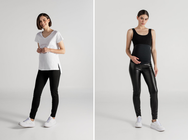 LEGGING CUERINA NEGRO + JULIA T-SHIRT BLANCO