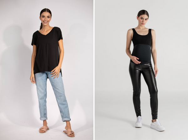 LEGGING CUERINA NEGRO + JULIA T-SHIRT NEGRO