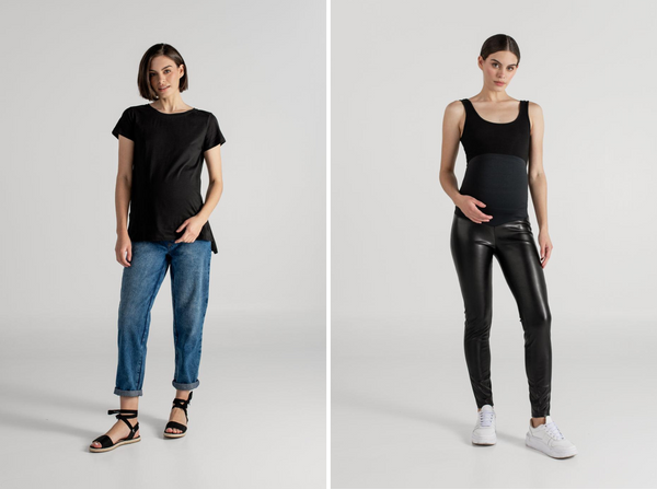 LEGGING CUERINA NEGRO + SARA T-SHIRT NEGRO