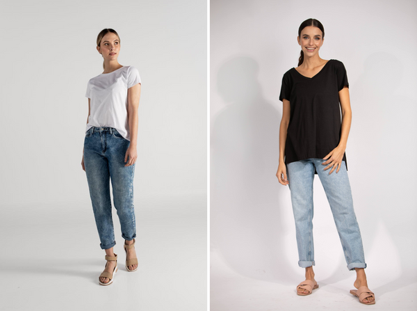 SARA T-SHIRT BLANCA + JULIA T-SHIRT NEGRO