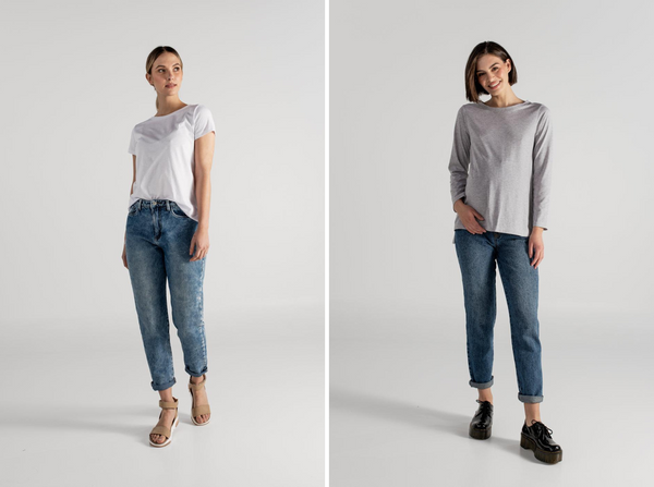 SARA T-SHIRT BLANCO + TINA T-SHIRT GRIS