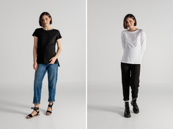 SARA T-SHIRT NEGRO + TINA T-SHIRT BLANCO