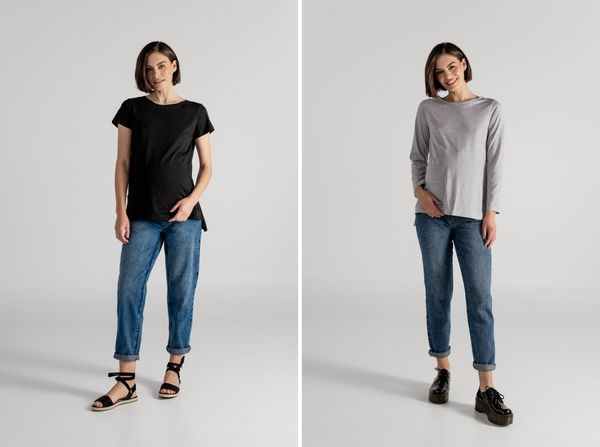 SARA T-SHIRT NEGRO + TINA T-SHIRT GRIS