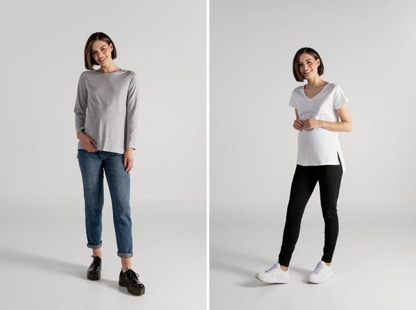 TINA T-SHIRT GRIS + JULIA T-SHIRT BLANCO