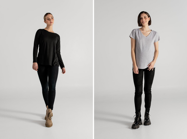 TINA T-SHIRT NEGRO + JULIA T-SHIRT GRIS